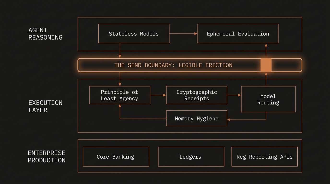 The Send Boundary and Execution Layer Architecture Wireframe